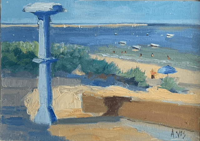 La douche bleue - plage Haitza - Pyla sur mer