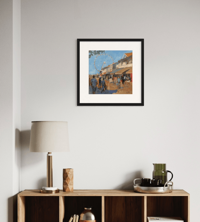 La rue piétonne à Biscarrosse-plage, reproduction